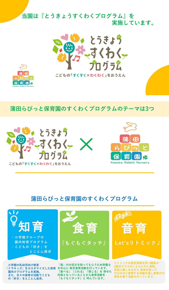 蒲田らびっと保育園のすくわくプログラム